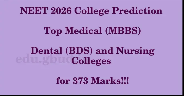 This image shows the estimated Rank for the neet ug mark 373 graphically