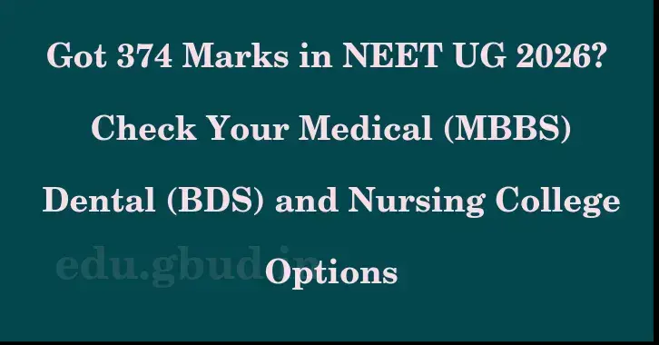 This image shows the estimated Rank for the neet ug mark 374 graphically