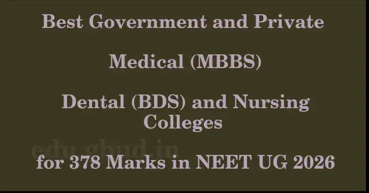 This image shows the estimated Rank for the neet ug mark 378 graphically