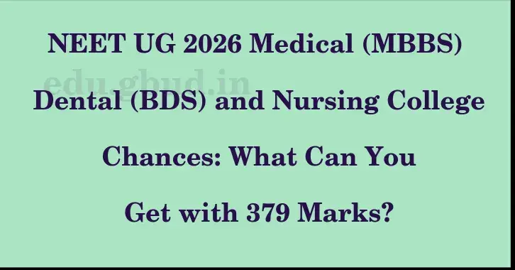 This image shows the estimated Rank for the neet ug mark 379 graphically