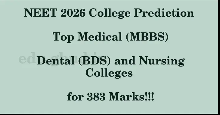 This image shows the estimated Rank for the neet ug mark 383 graphically