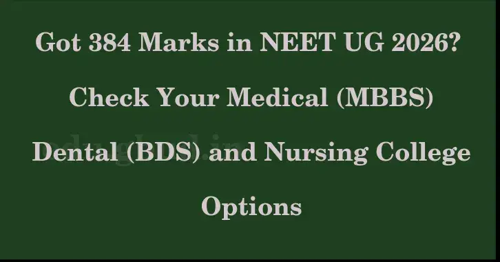 This image shows the estimated Rank for the neet ug mark 384 graphically
