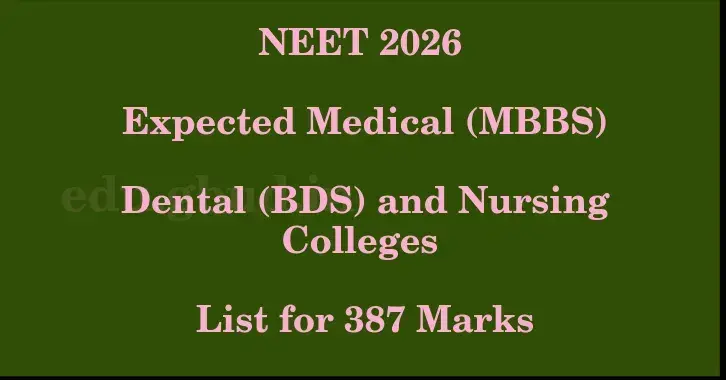 This image shows the estimated Rank for the neet ug mark 387 graphically