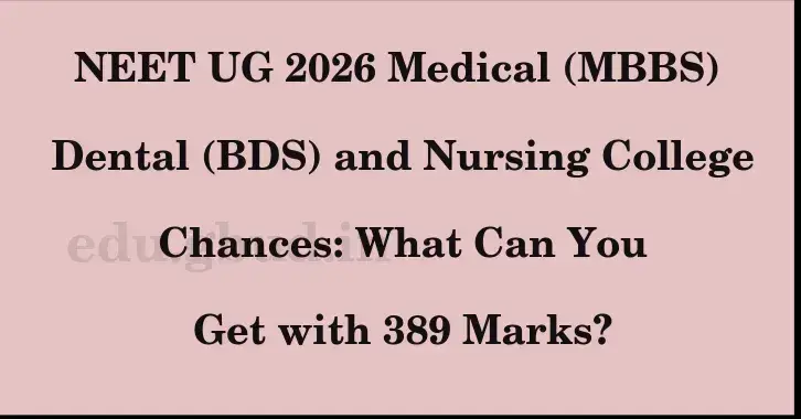 This image shows the estimated Rank for the neet ug mark 389 graphically