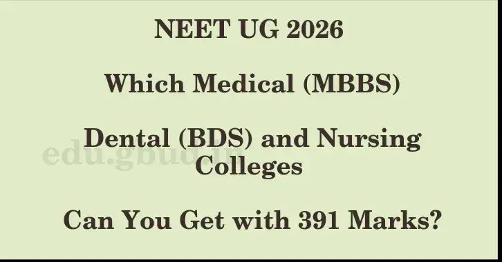 This image shows the estimated Rank for the neet ug mark 391 graphically