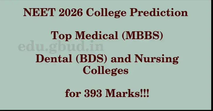 This image shows the estimated Rank for the neet ug mark 393 graphically