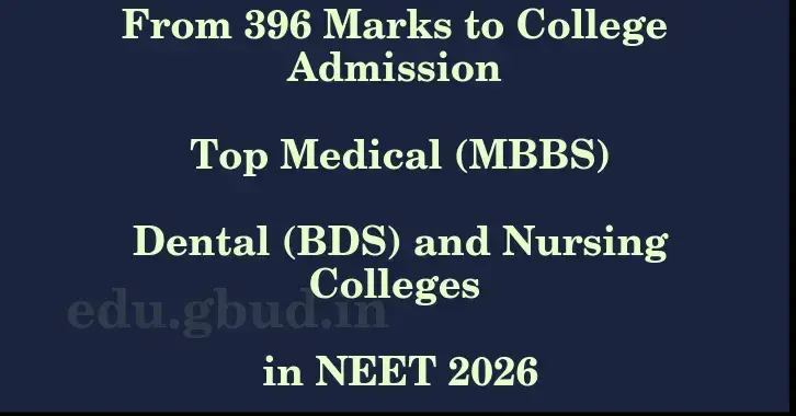 This image shows the estimated Rank for the neet ug mark 396 graphically