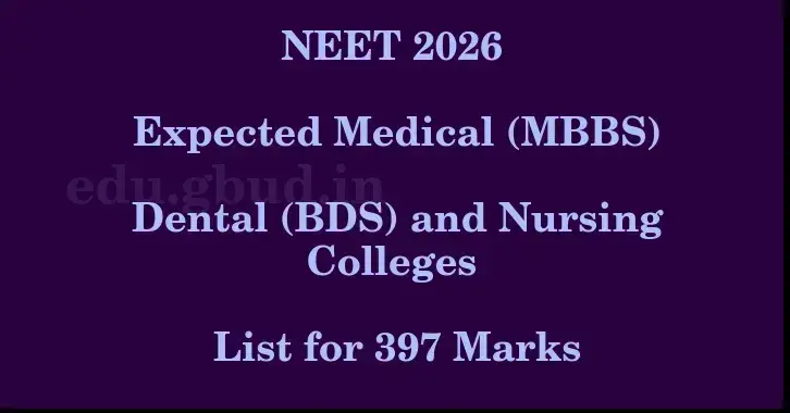 This image shows the estimated Rank for the neet ug mark 397 graphically