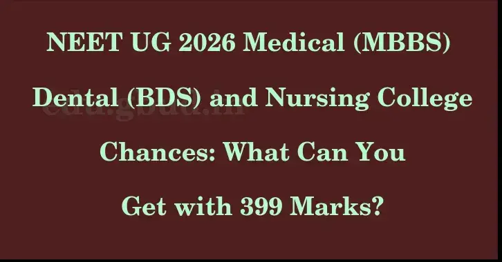 This image shows the estimated Rank for the neet ug mark 399 graphically