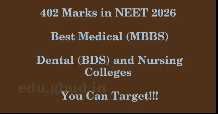 This image shows the estimated Rank for the neet ug mark 402 graphically