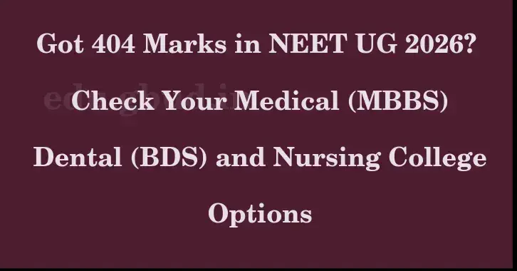 This image shows the estimated Rank for the neet ug mark 404 graphically
