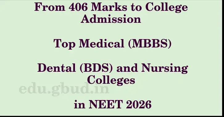 This image shows the estimated Rank for the neet ug mark 406 graphically