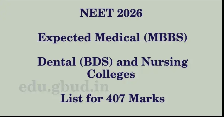 This image shows the estimated Rank for the neet ug mark 407 graphically