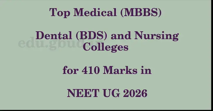 This image shows the estimated Rank for the neet ug mark 410 graphically