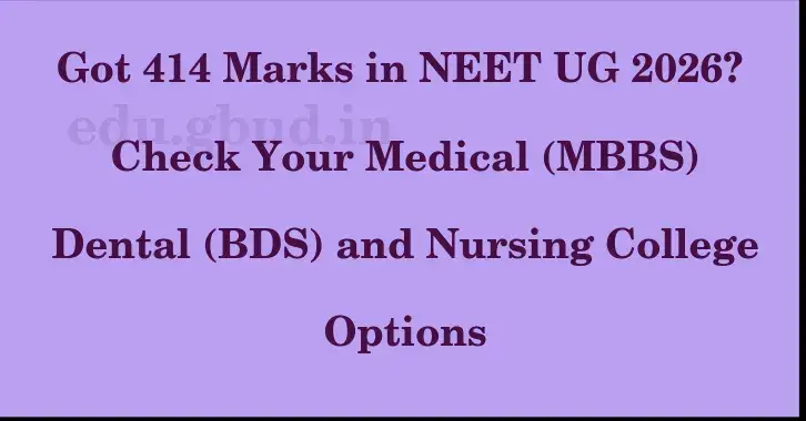 This image shows the estimated Rank for the neet ug mark 414 graphically