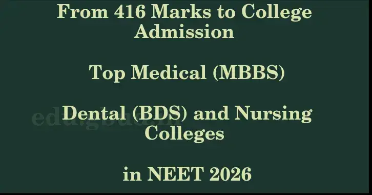 This image shows the estimated Rank for the neet ug mark 416 graphically