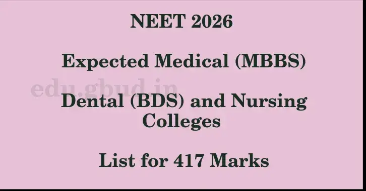 This image shows the estimated Rank for the neet ug mark 417 graphically