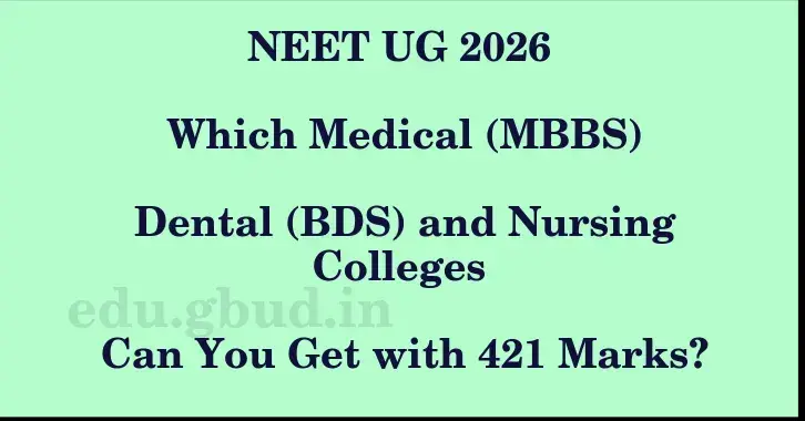 This image shows the estimated Rank for the neet ug mark 421 graphically