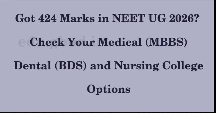 This image shows the estimated Rank for the neet ug mark 424 graphically