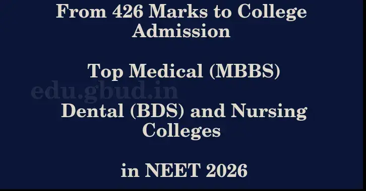 This image shows the estimated Rank for the neet ug mark 426 graphically