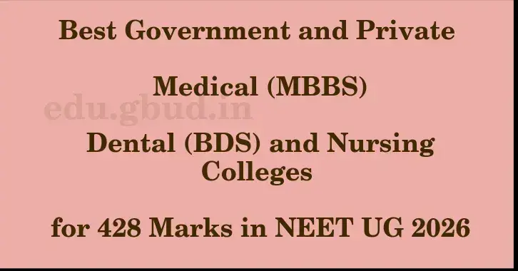 This image shows the estimated Rank for the neet ug mark 428 graphically