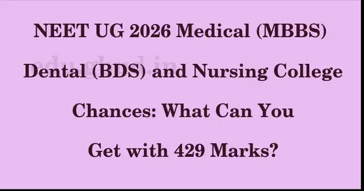 This image shows the estimated Rank for the neet ug mark 429 graphically