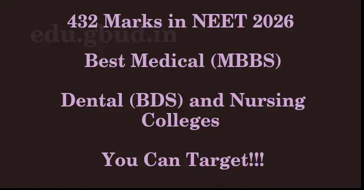This image shows the estimated Rank for the neet ug mark 432 graphically