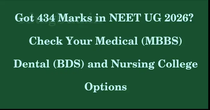 This image shows the estimated Rank for the neet ug mark 434 graphically