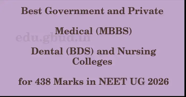 This image shows the estimated Rank for the neet ug mark 438 graphically