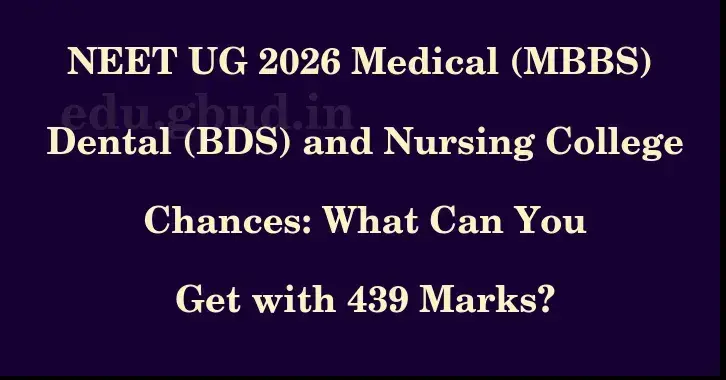 This image shows the estimated Rank for the neet ug mark 439 graphically