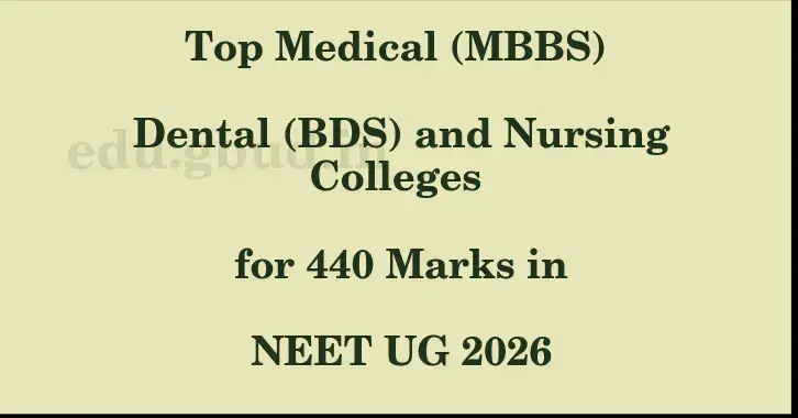This image shows the estimated Rank for the neet ug mark 440 graphically
