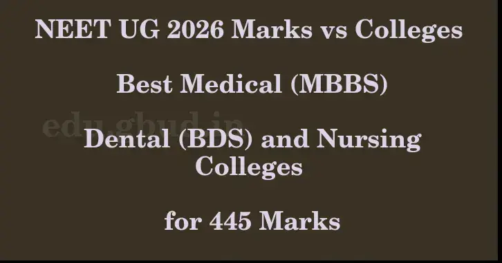 This image shows the estimated Rank for the neet ug mark 445 graphically