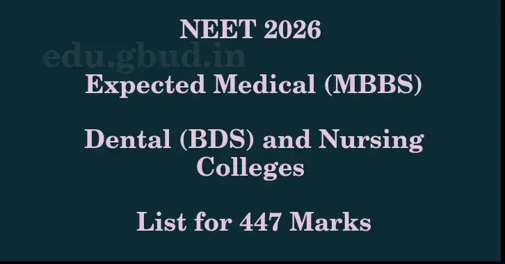 This image shows the estimated Rank for the neet ug mark 447 graphically
