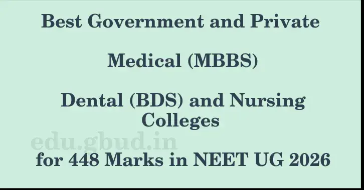 This image shows the estimated Rank for the neet ug mark 448 graphically