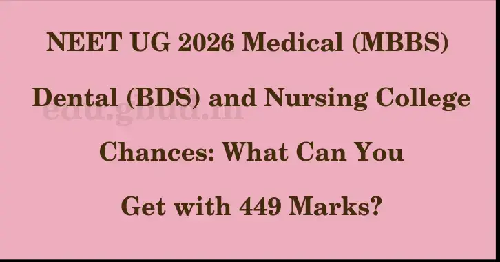 This image shows the estimated Rank for the neet ug mark 449 graphically