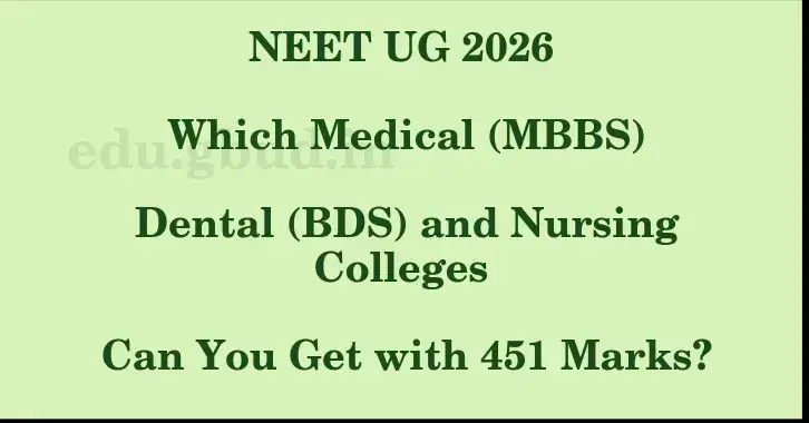 This image shows the estimated Rank for the neet ug mark 451 graphically