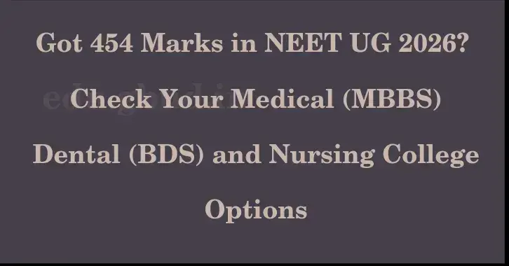 This image shows the estimated Rank for the neet ug mark 454 graphically