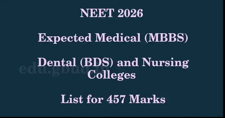 This image shows the estimated Rank for the neet ug mark 457 graphically