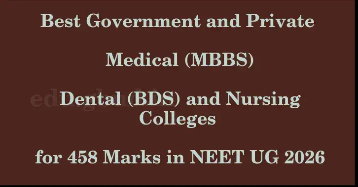 This image shows the estimated Rank for the neet ug mark 458 graphically