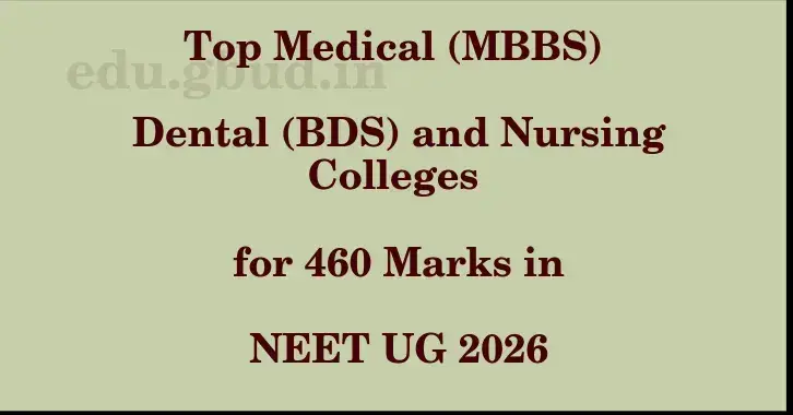 This image shows the estimated Rank for the neet ug mark 460 graphically