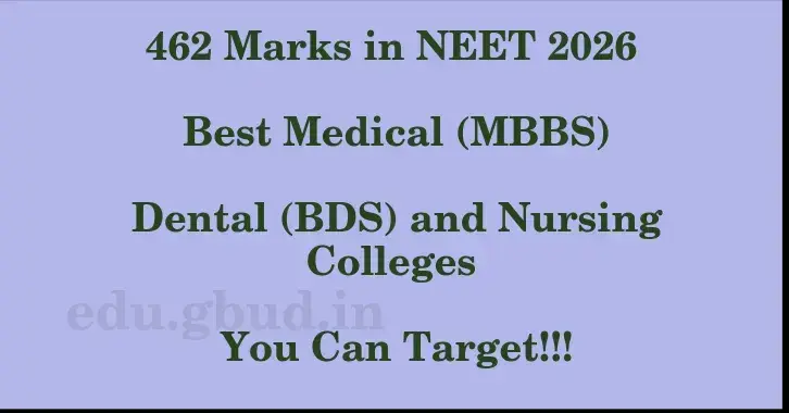 This image shows the estimated Rank for the neet ug mark 462 graphically