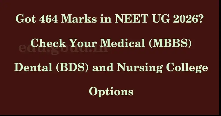 This image shows the estimated Rank for the neet ug mark 464 graphically