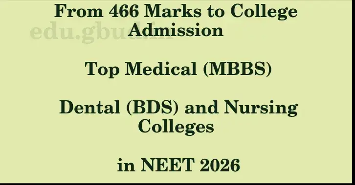 This image shows the estimated Rank for the neet ug mark 466 graphically