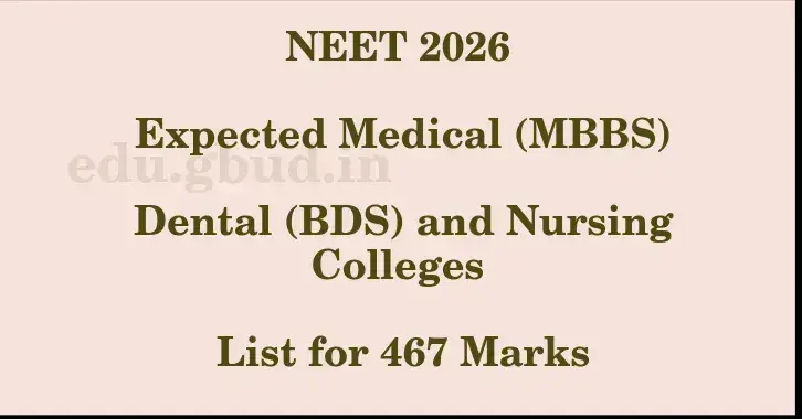This image shows the estimated Rank for the neet ug mark 467 graphically