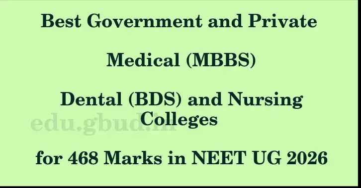 This image shows the estimated Rank for the neet ug mark 468 graphically