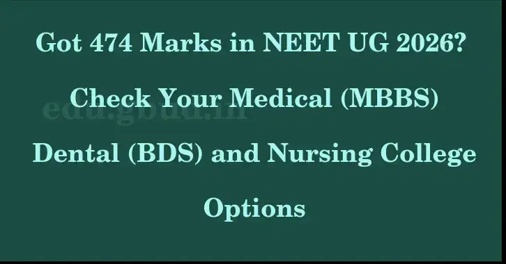 This image shows the estimated Rank for the neet ug mark 474 graphically
