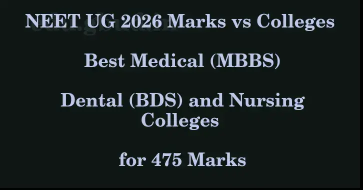 This image shows the estimated Rank for the neet ug mark 475 graphically
