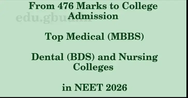 This image shows the estimated Rank for the neet ug mark 476 graphically