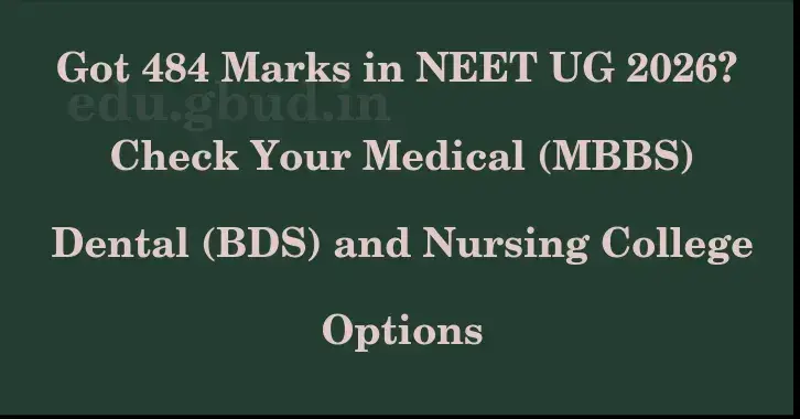 This image shows the estimated Rank for the neet ug mark 484 graphically