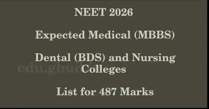 This image shows the estimated Rank for the neet ug mark 487 graphically